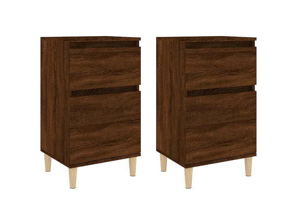 Tables de chevet 2 pcs chêne marron 40x35x70 cm