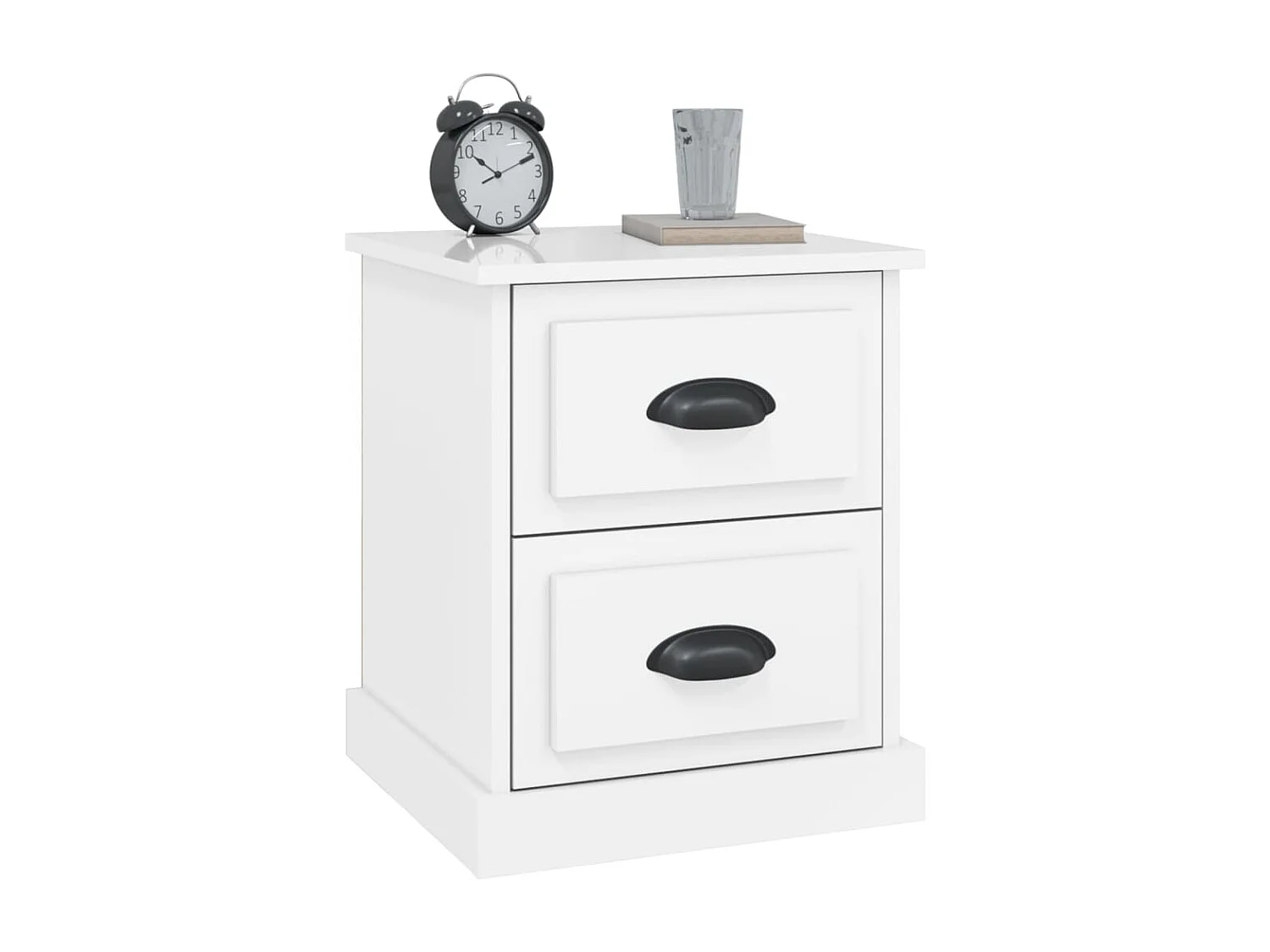 Nachtkastjes 2 st 39x39x47,5 cm bewerkt hout hoogglans wit