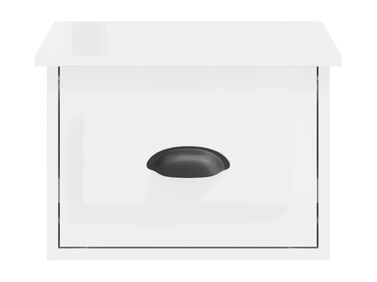 Tables de chevet murales 2 pcs blanc brillant 41,5x36x28 cm