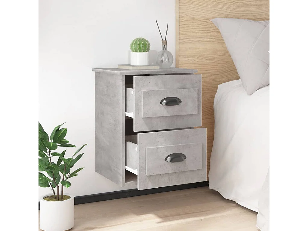 Wand-Nachttische 2 Stk. Betongrau 41,5x36x53 cm