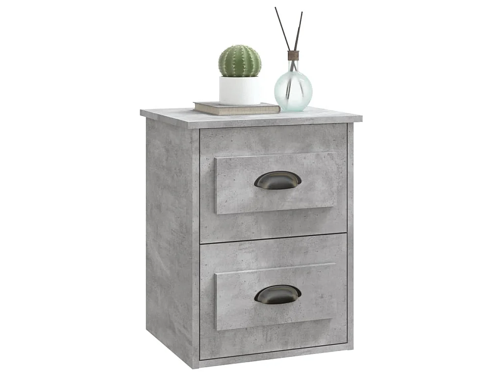 Wand-Nachttische 2 Stk. Betongrau 41,5x36x53 cm