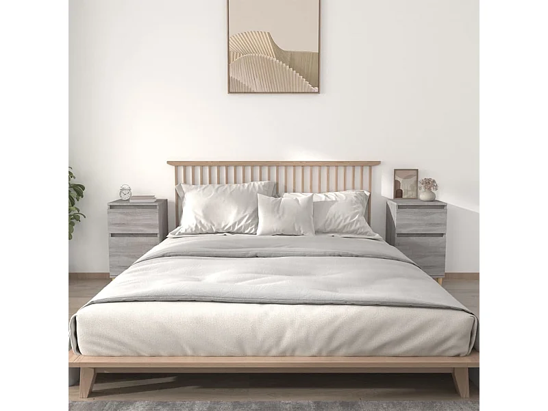 Comodini 2 pz Grigio Sonoma 40x35x70 cm