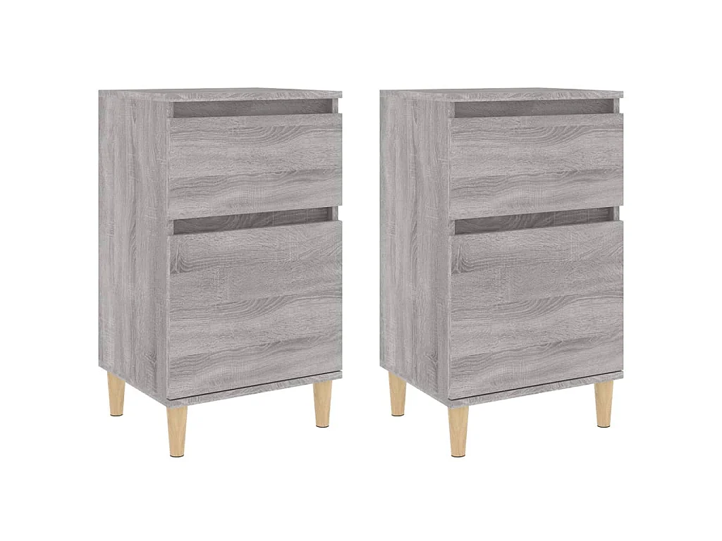 Comodini 2 pz Grigio Sonoma 40x35x70 cm