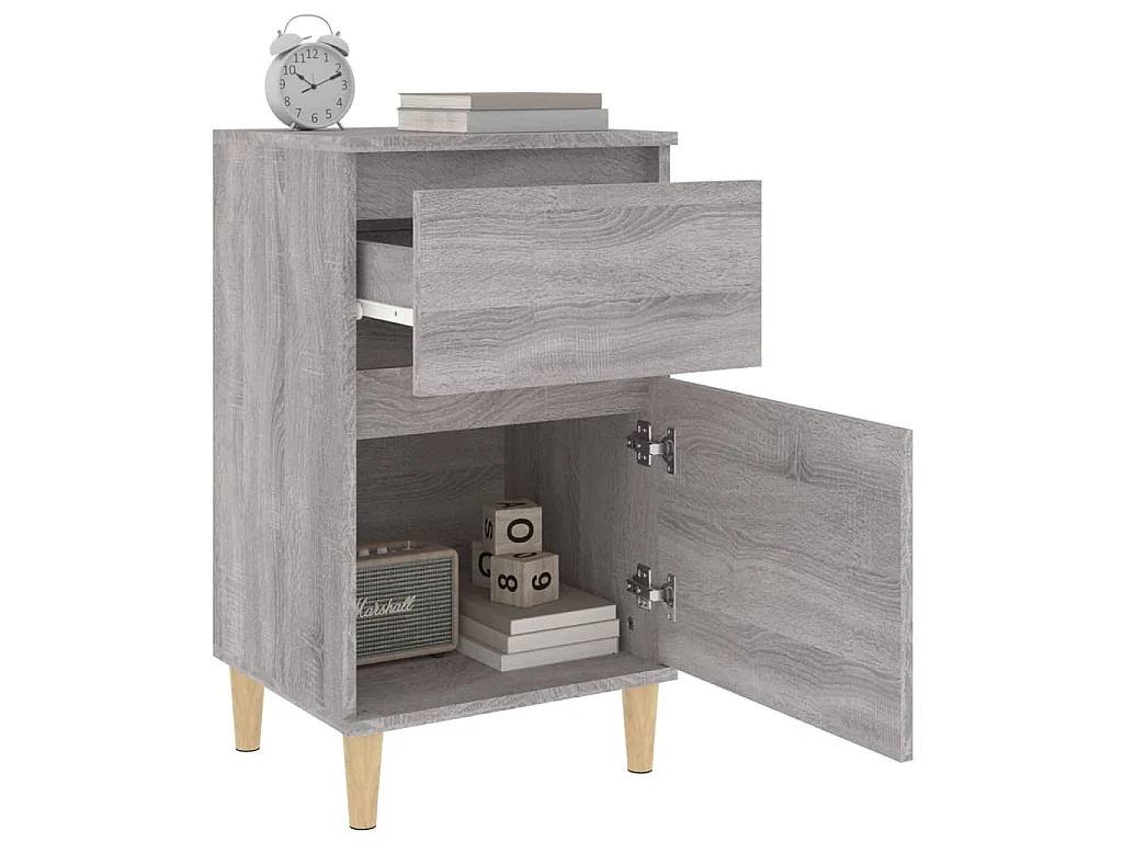 Comodini 2 pz Grigio Sonoma 40x35x70 cm