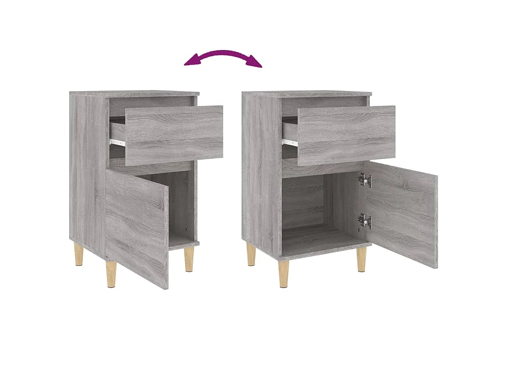 Comodini 2 pz Grigio Sonoma 40x35x70 cm