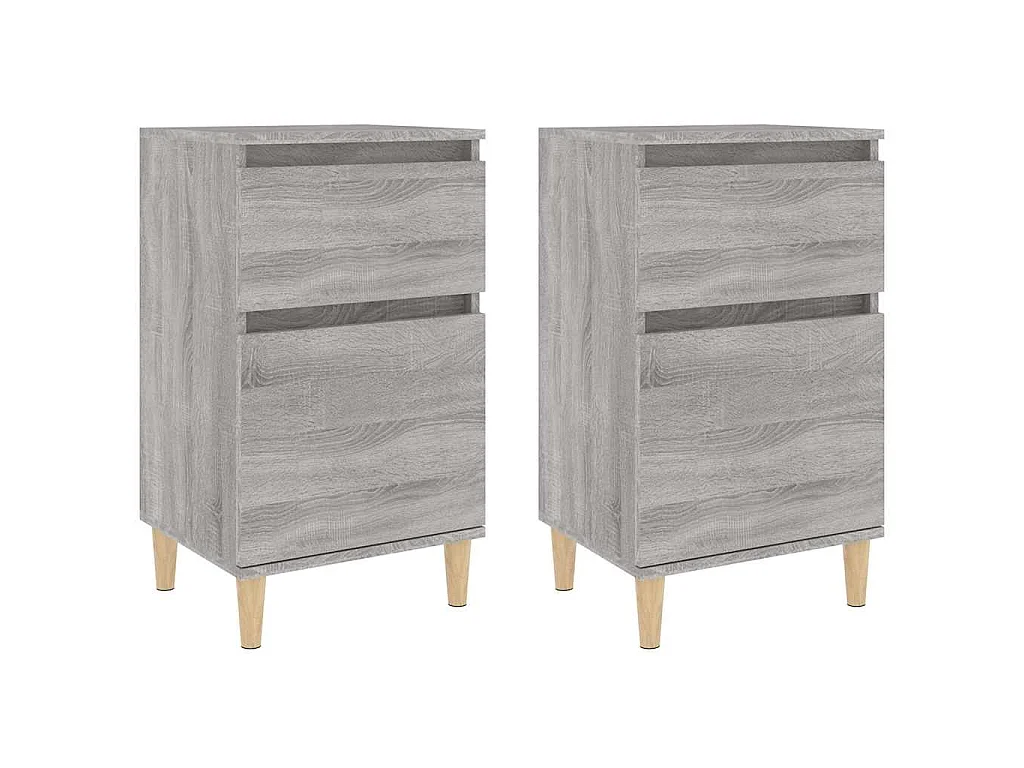 Nachtkastjes 2 st 40x35x70 cm bewerkt hout grijs sonoma eiken