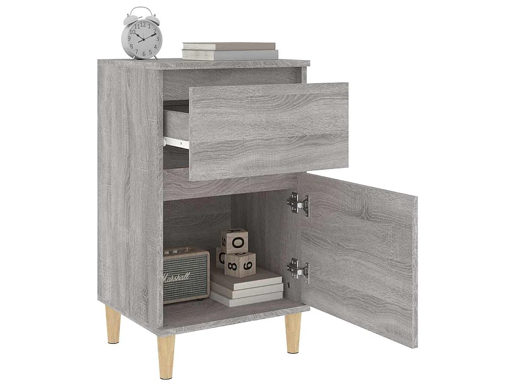 Nachtkastjes 2 st 40x35x70 cm bewerkt hout grijs sonoma eiken