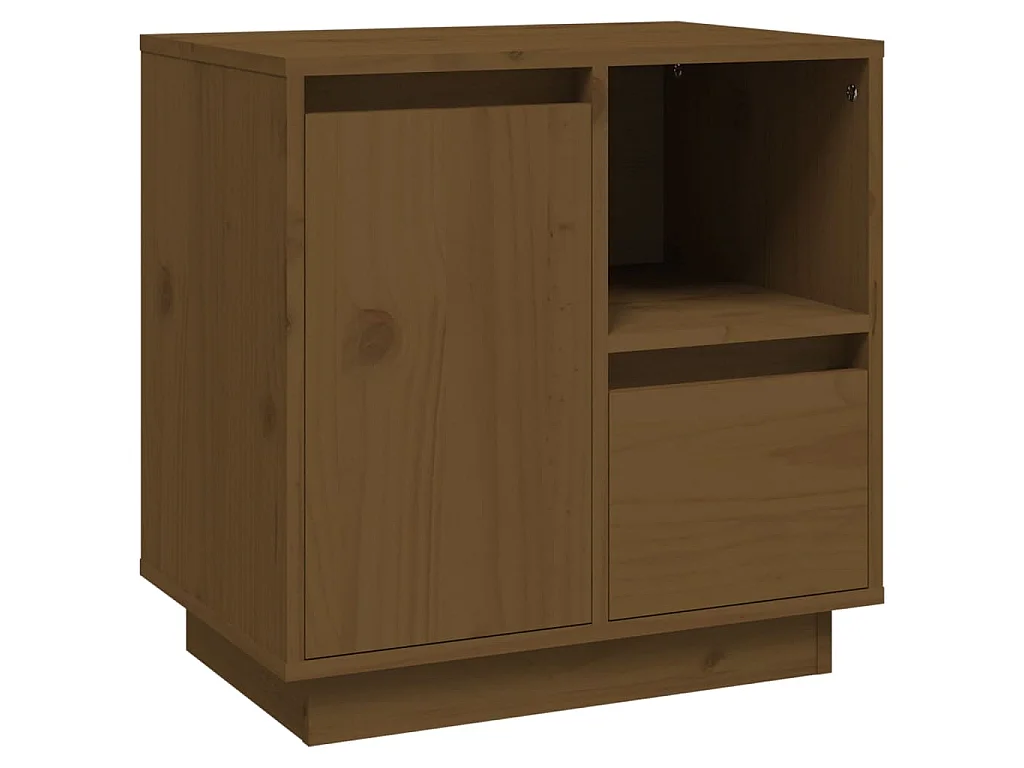 Table de chevet Marron miel 50x34x50 cm Bois de pin massif
