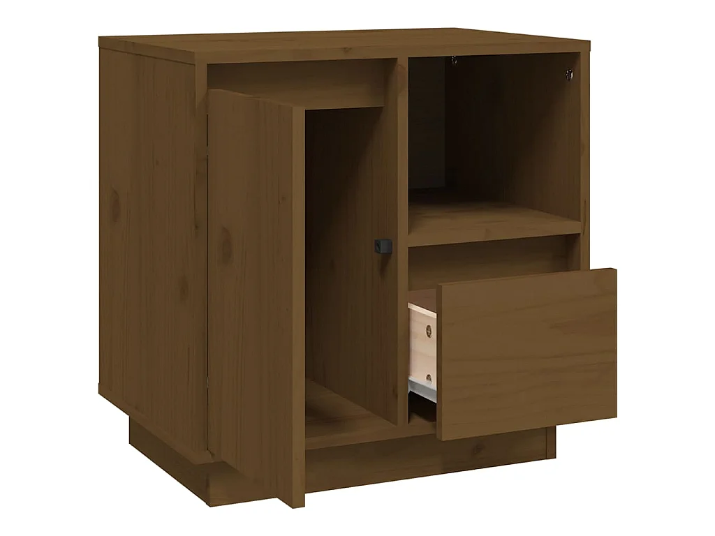 Table de chevet Marron miel 50x34x50 cm Bois de pin massif