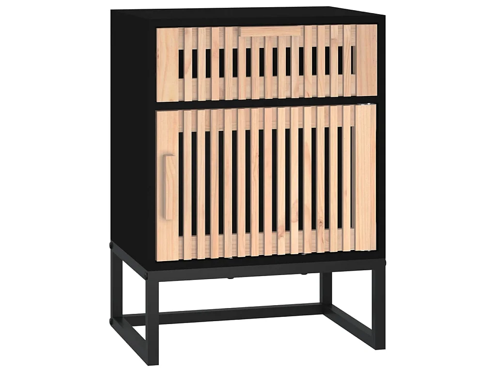 Nachtkastjes 2 st 40x30x55,5 cm bewerkt hout en ijzer zwart
