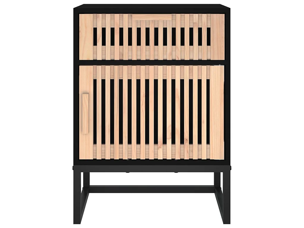 Nachtkastjes 2 st 40x30x55,5 cm bewerkt hout en ijzer zwart