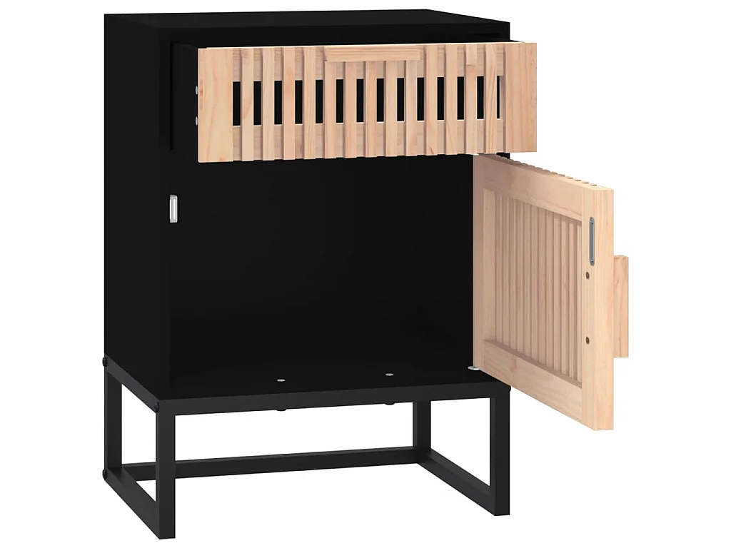 Nachtkastjes 2 st 40x30x55,5 cm bewerkt hout en ijzer zwart