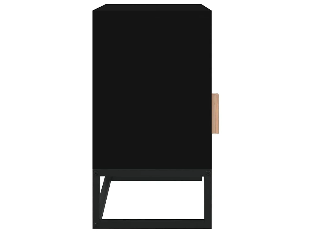 Nachtkastjes 2 st 40x30x55,5 cm bewerkt hout en ijzer zwart