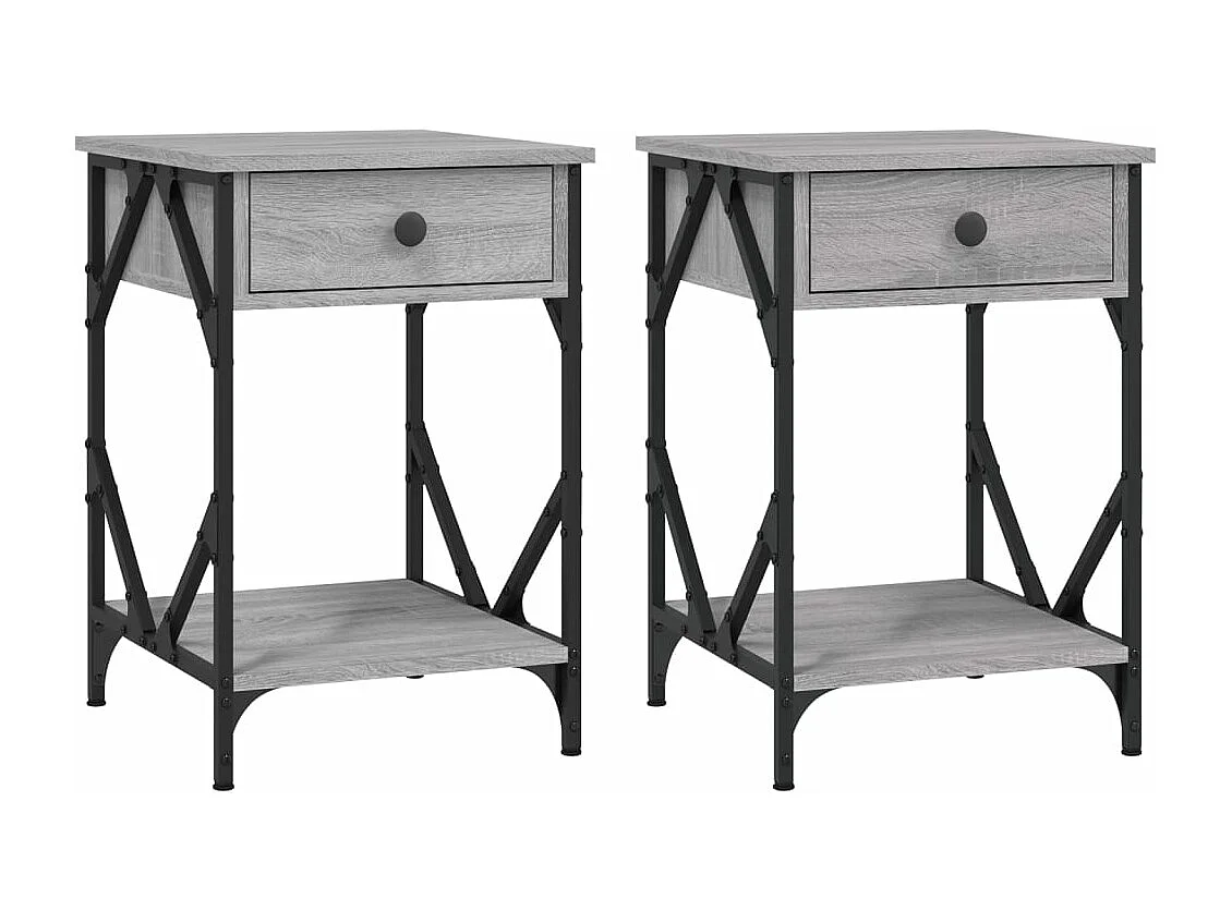 Mesas cabeceira 2 pcs 40x42x60cm deriv. madeira cinzento sonoma