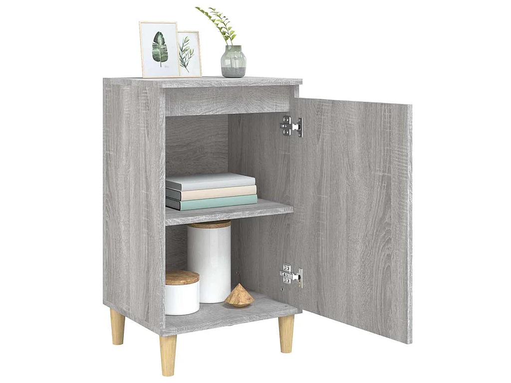 Table de chevet sonoma gris 40x35x70 cm bois d'ingénierie