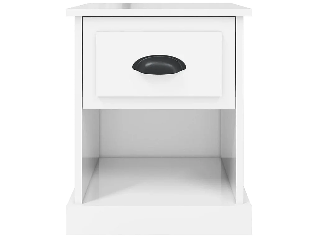 Table de chevet blanc brillant 39x39x47,5 cm Bois d’ingénierie