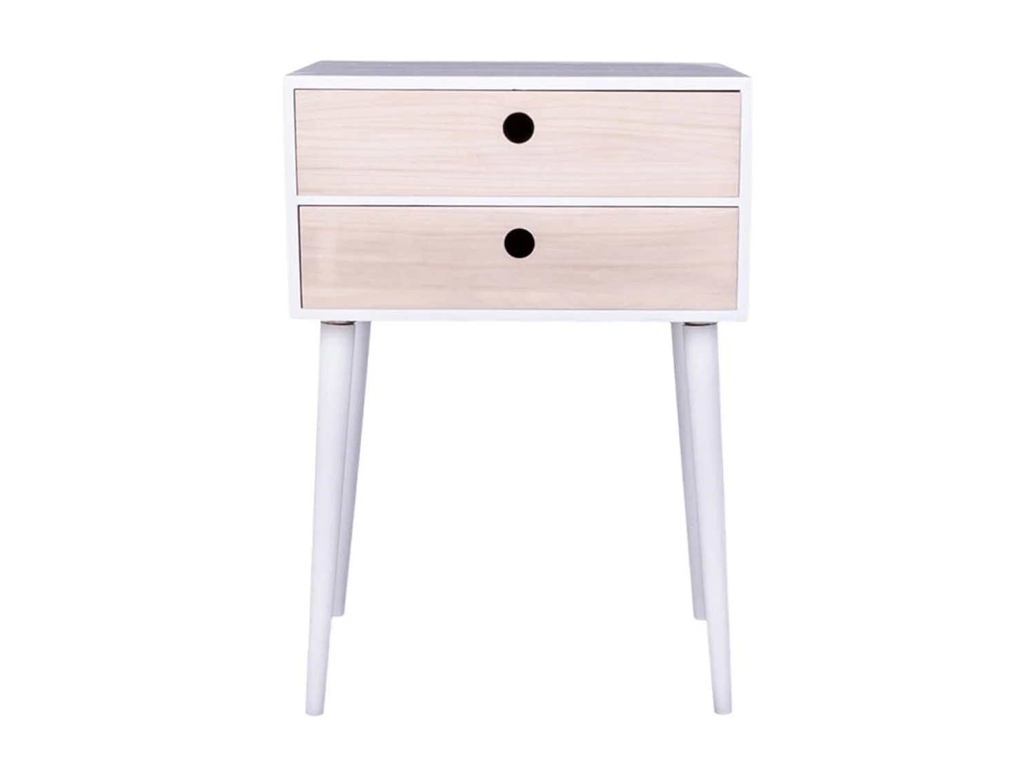 Table de chevet Annelies Blanc et naturel