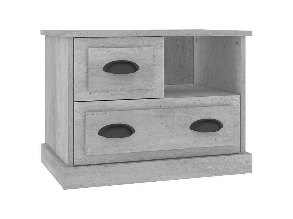 Table de chevet gris béton 60x39x45 cm