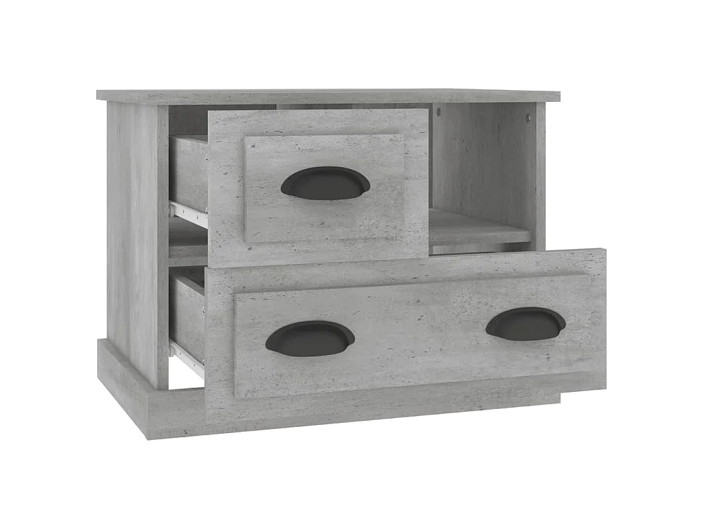 Table de chevet gris béton 60x39x45 cm