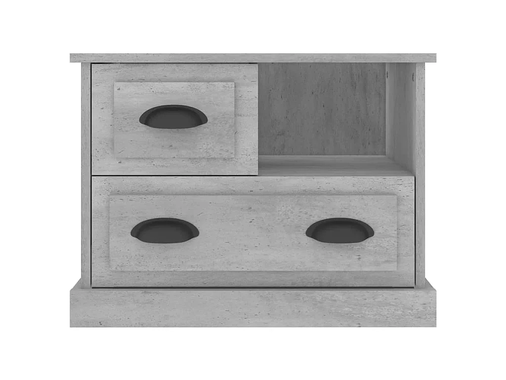 Table de chevet gris béton 60x39x45 cm