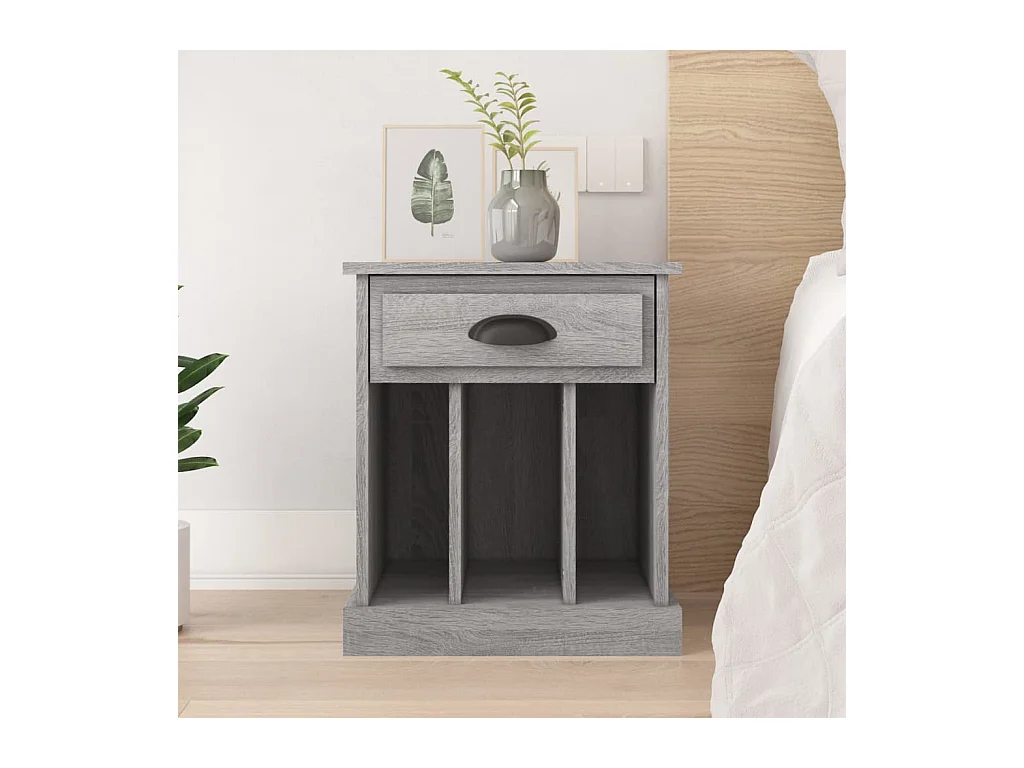 Table de chevet sonoma gris 43x36x50 cm