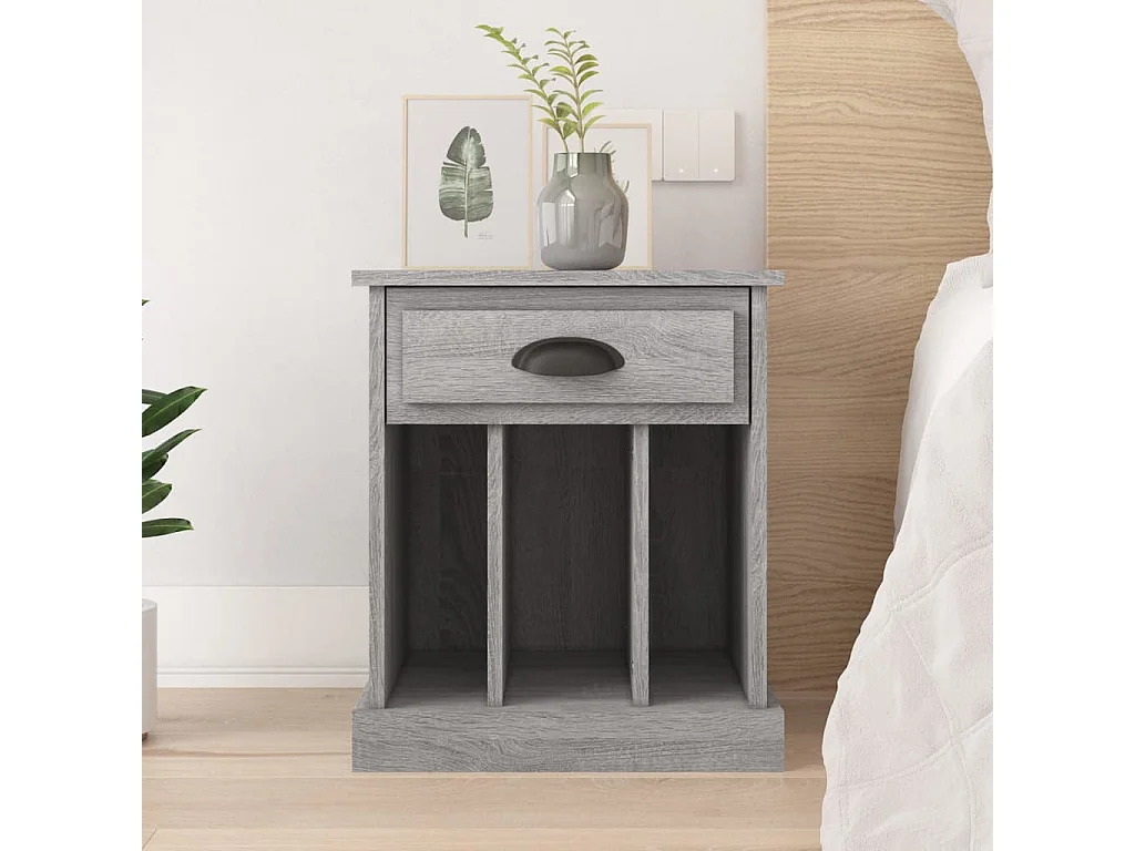 Table de chevet sonoma gris 43x36x50 cm