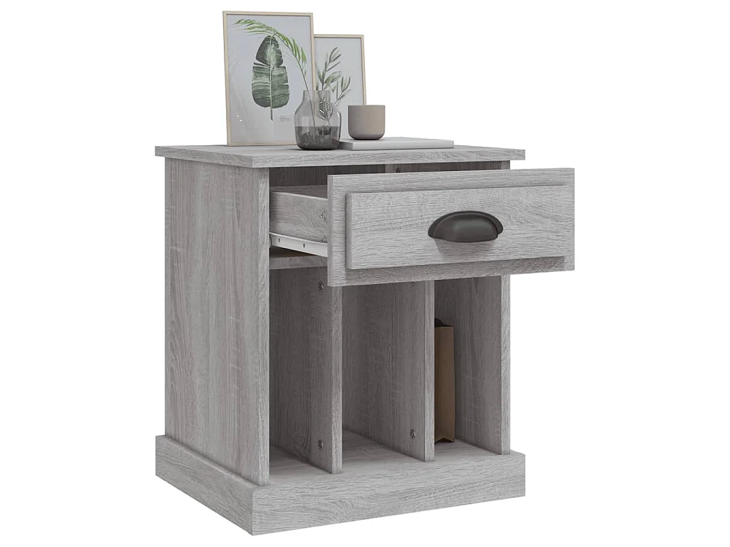 Table de chevet sonoma gris 43x36x50 cm