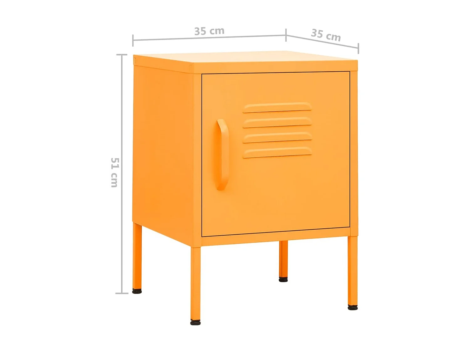 Table de chevet Jaune moutarde 35x35x51 cm Acier