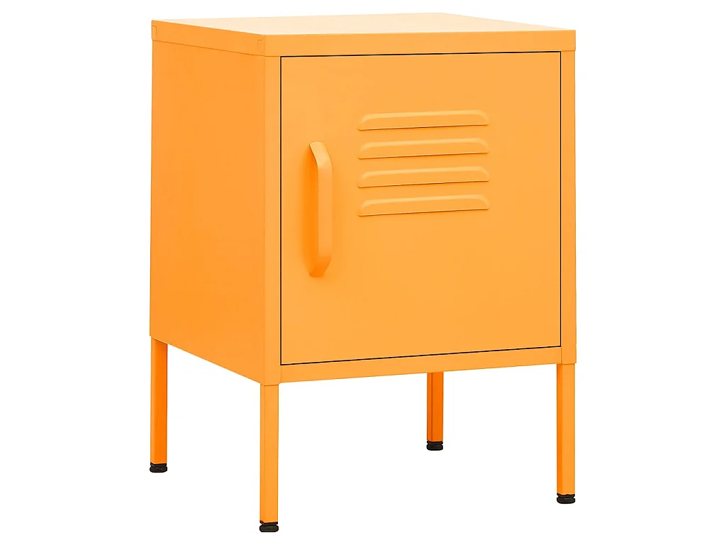 Table de chevet Jaune moutarde 35x35x51 cm Acier