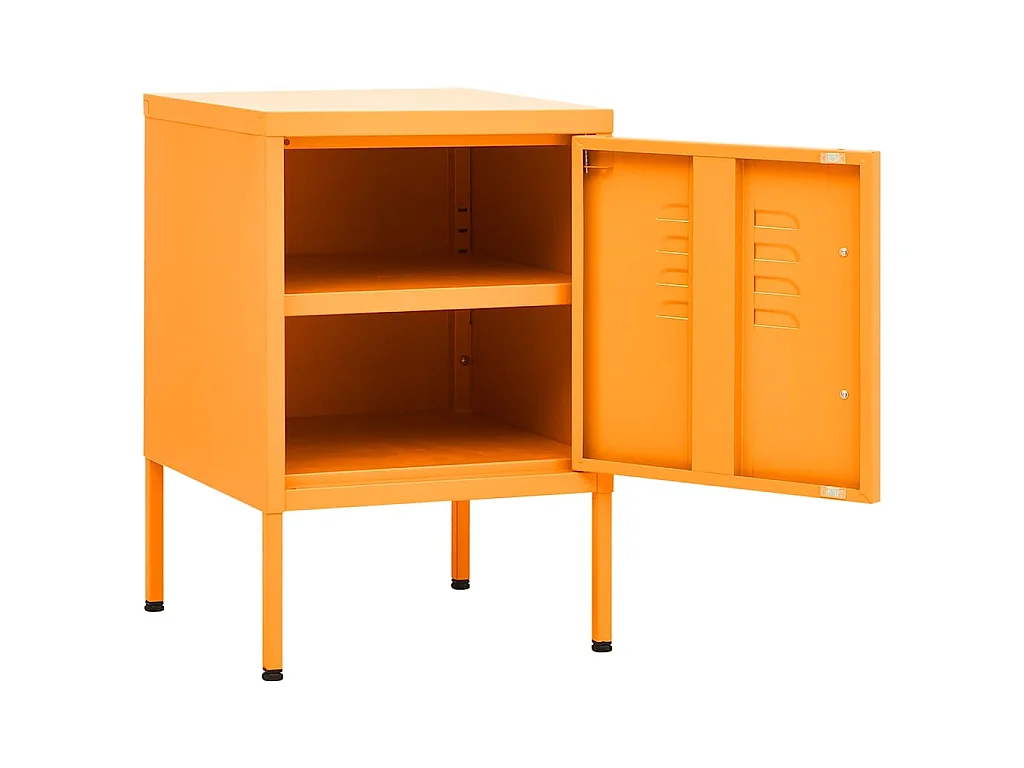 Table de chevet Jaune moutarde 35x35x51 cm Acier