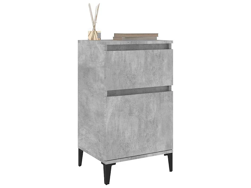 Table de chevet gris béton 40x35x70 cm