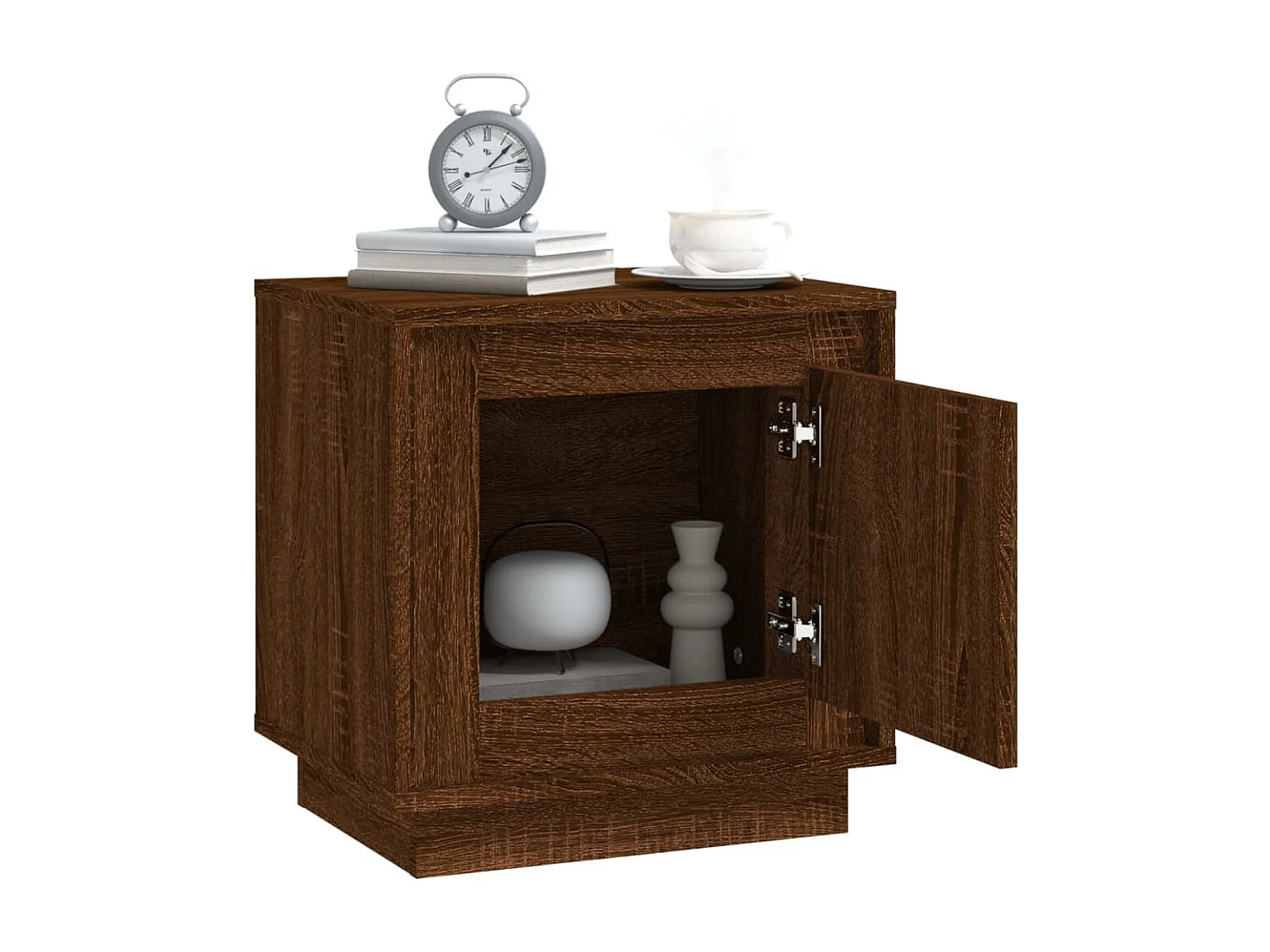 Table de chevet chêne marron 44x35x45 cm bois d'ingénierie