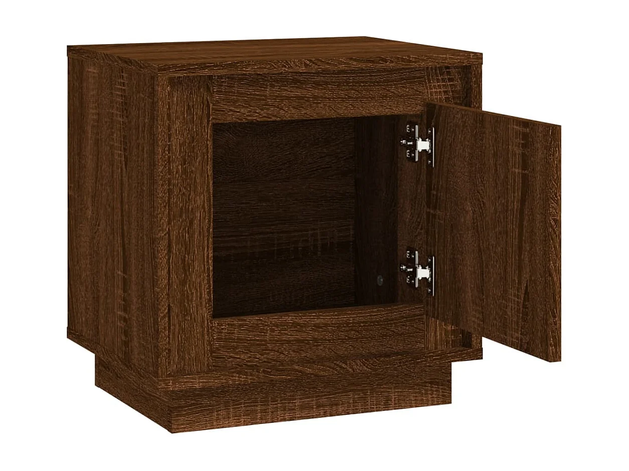 Table de chevet chêne marron 44x35x45 cm bois d'ingénierie