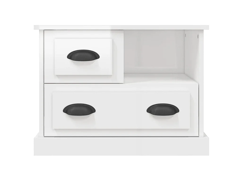 Table de chevet blanc brillant 60x39x45 cm