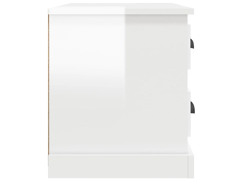 Table de chevet blanc brillant 60x39x45 cm