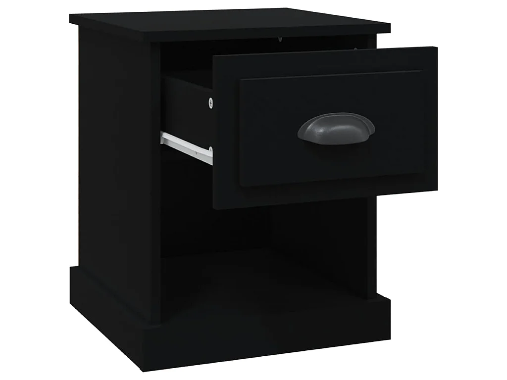Table de chevet noir 39x39x47,5 cm bois d’ingénierie