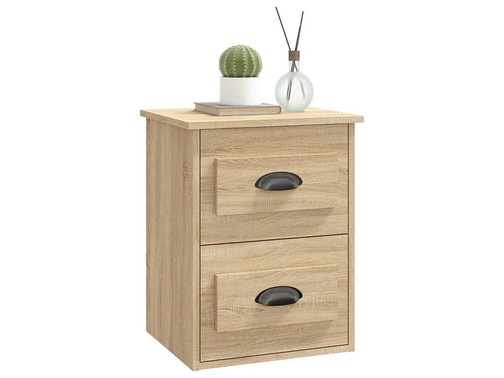 Table de chevet murale chêne sonoma 41,5x36x53 cm
