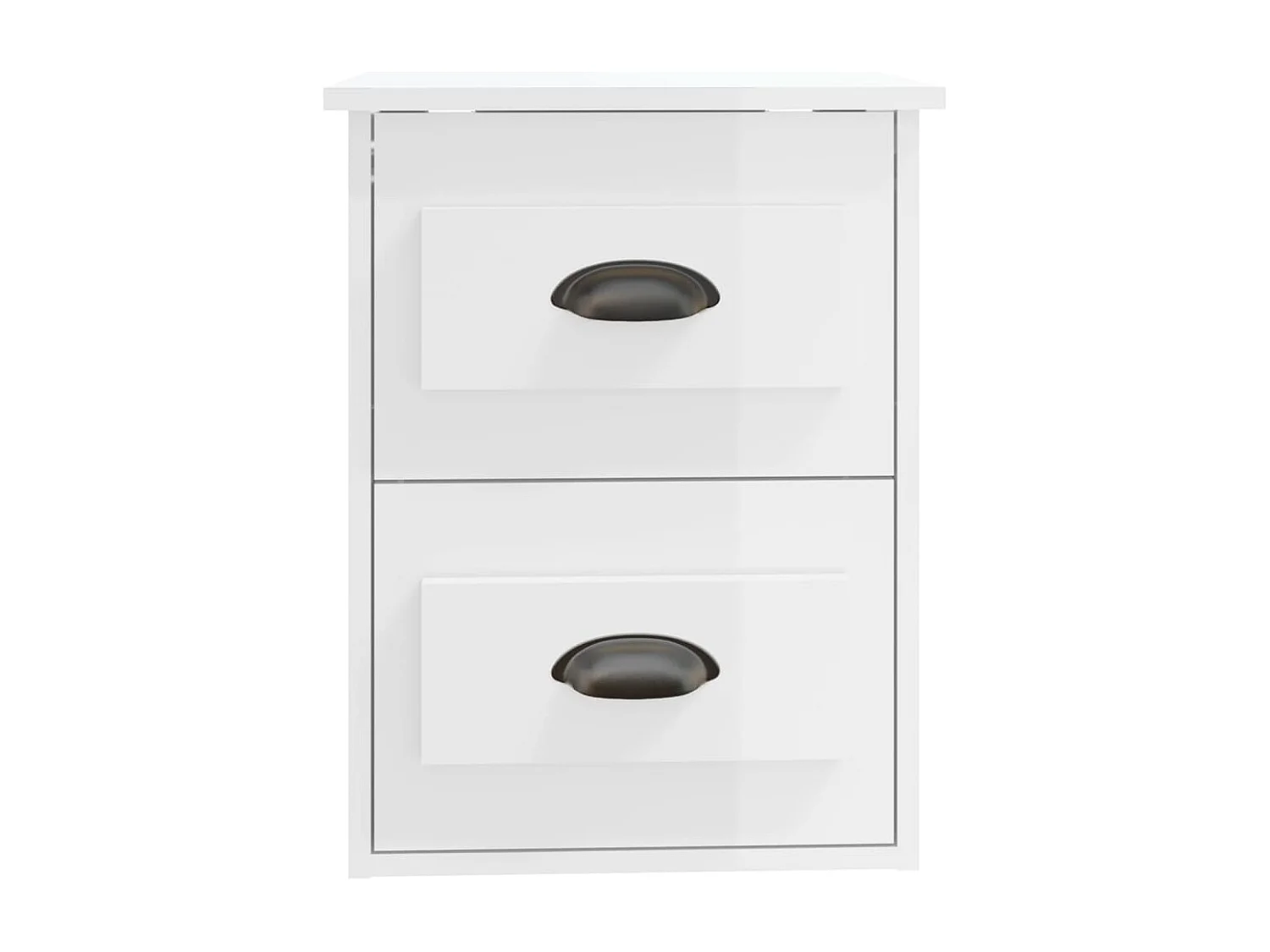 Tables de chevet murales 2 pcs blanc brillant 41,5x36x53 cm
