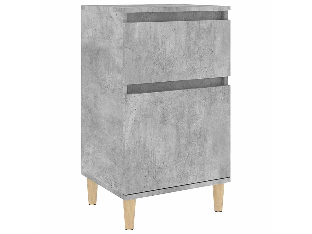 Table de chevet gris béton 40x35x70 cm