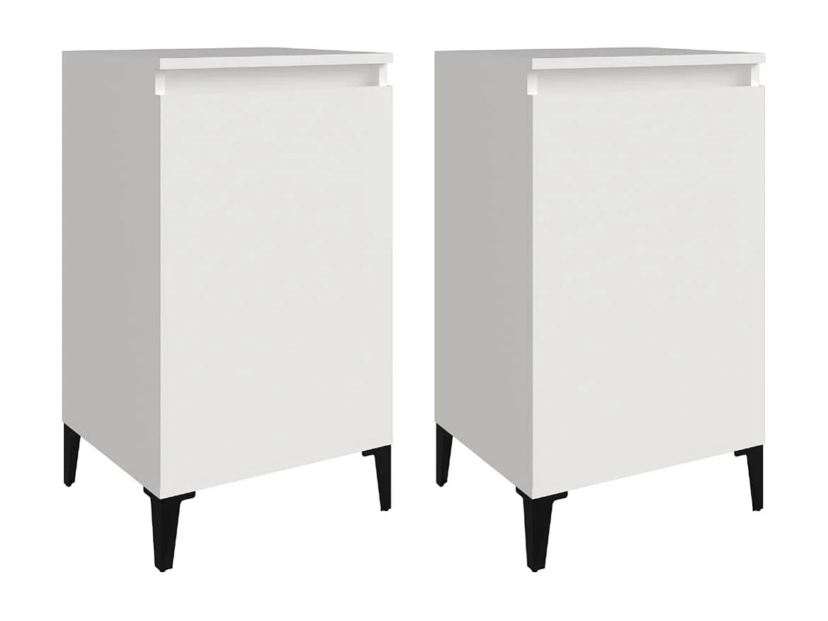Nachttische 2 Stk. Hochglanz-Weiß 40x35x70 cm Holzwerkstoff