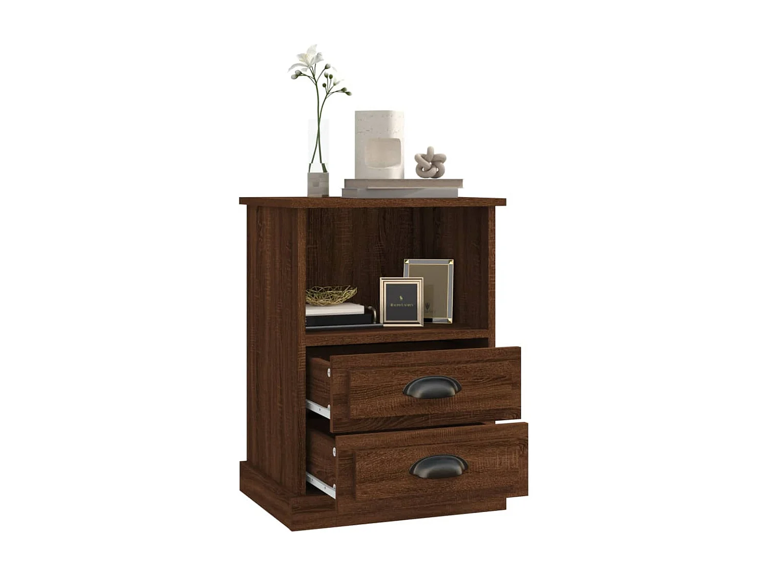 Mesas de cabeceira 2 pcs 43x36x60 cm cor carvalho castanho