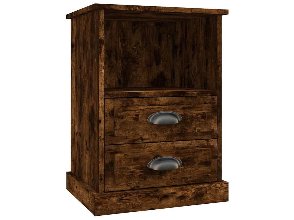 Table de chevet chêne fumé 43x36x60 cm