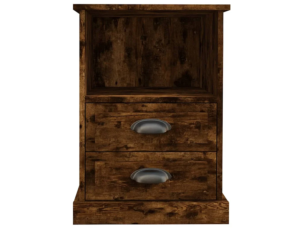 Table de chevet chêne fumé 43x36x60 cm