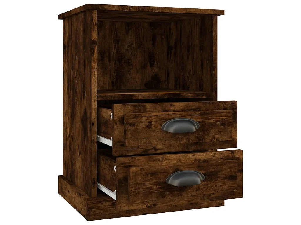 Table de chevet chêne fumé 43x36x60 cm