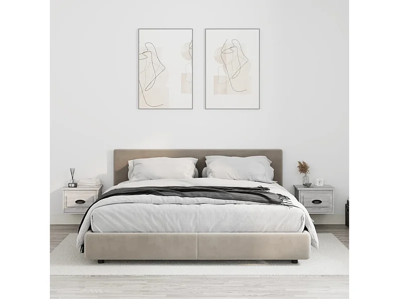 Mesitas de noche de pared 2 uds color gris Sonoma 41,5x36x28 cm