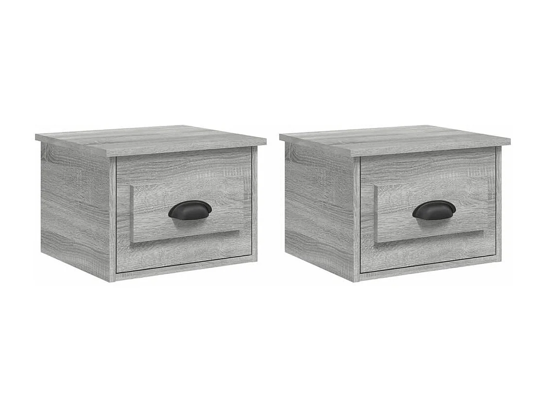 Tables de chevet murales 2 pcs sonoma gris 41,5x36x28 cm