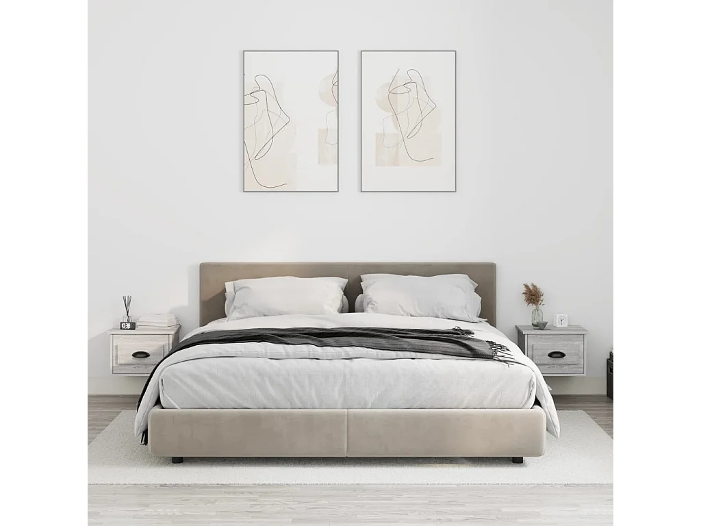 Tables de chevet murales 2 pcs sonoma gris 41,5x36x28 cm