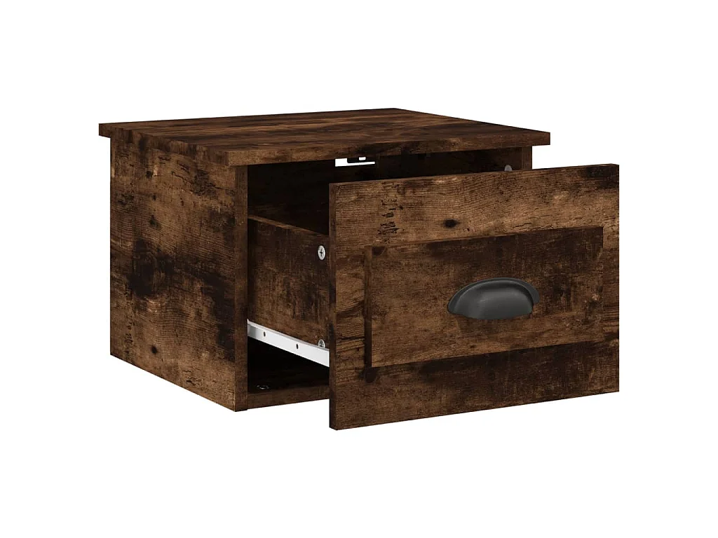 Tables de chevet murales 2 pcs chêne fumé 41,5x36x28 cm