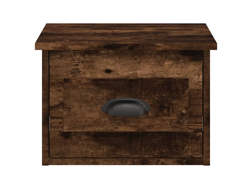 Tables de chevet murales 2 pcs chêne fumé 41,5x36x28 cm