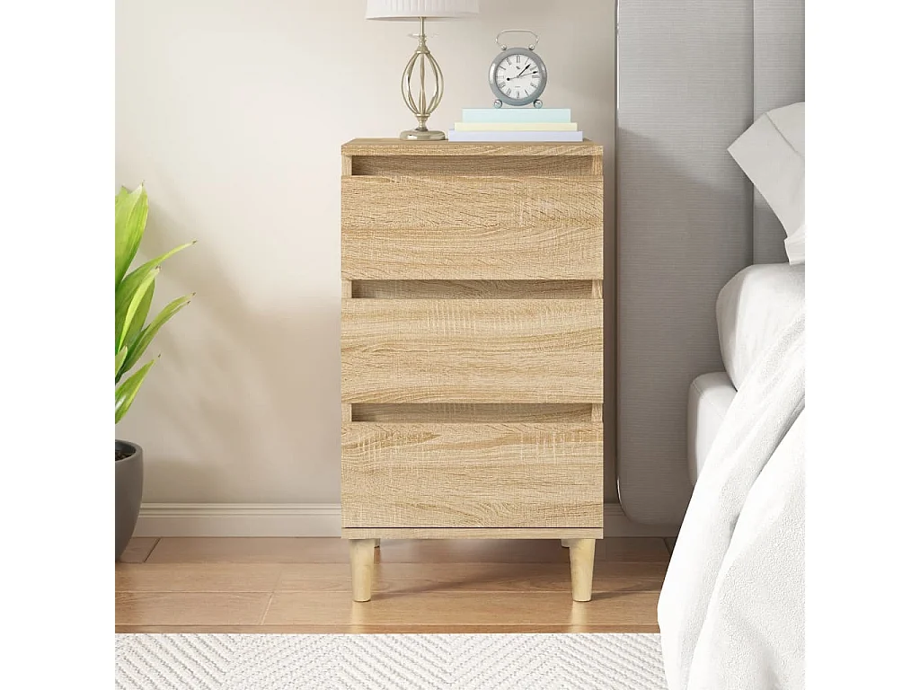 Table de chevet chêne sonoma 40x35x70 cm bois d'ingénierie